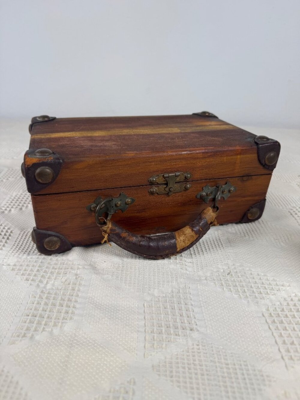 Antique Campaign Shaving Chest Victorian Gentlemans Barbers Travel Case Wood